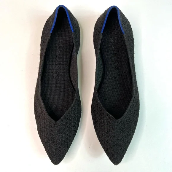 Rothy's The Point Retired Honeycomb Flats in Black Size 11 - Picture 2 of 13